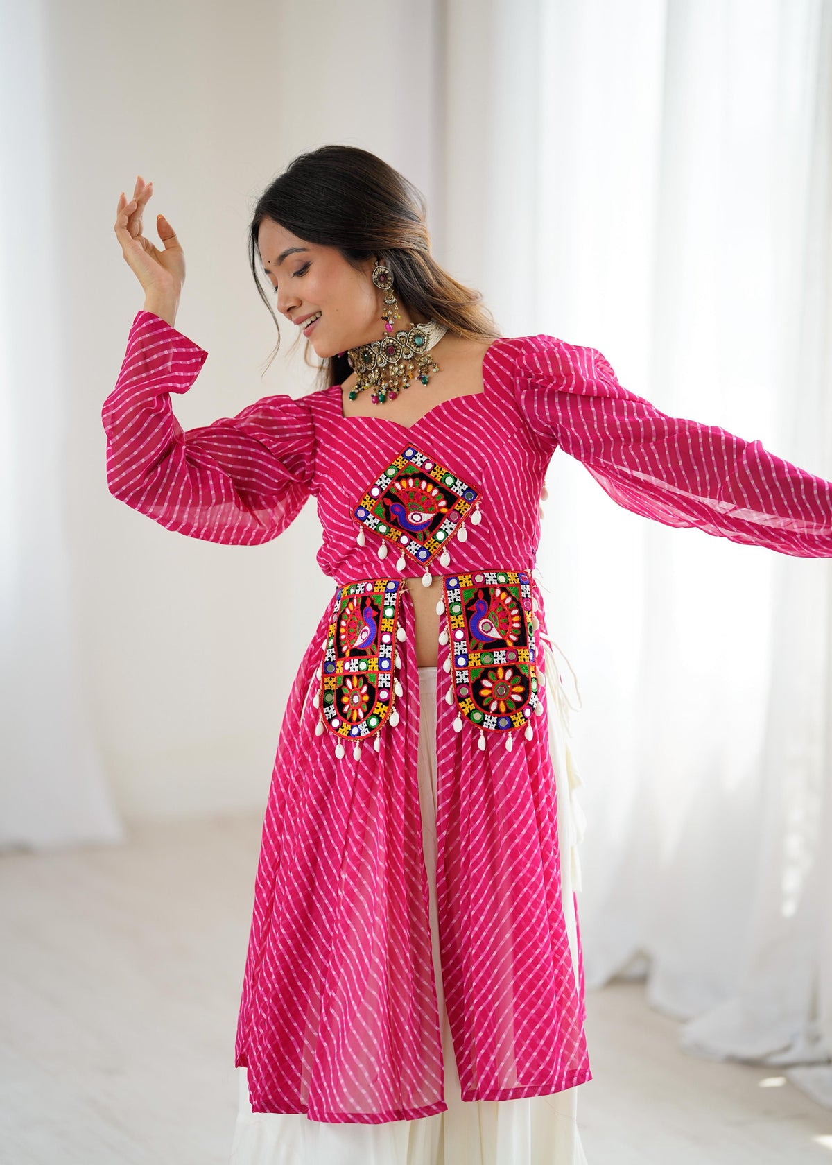 Premium Faux Georgette Designer Lehenga Choli with Digital Print & Gota Patti Work | Ready to Wear