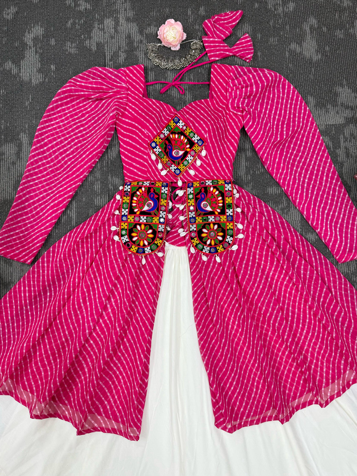 Premium Faux Georgette Designer Lehenga Choli with Digital Print & Gota Patti Work | Ready to Wear