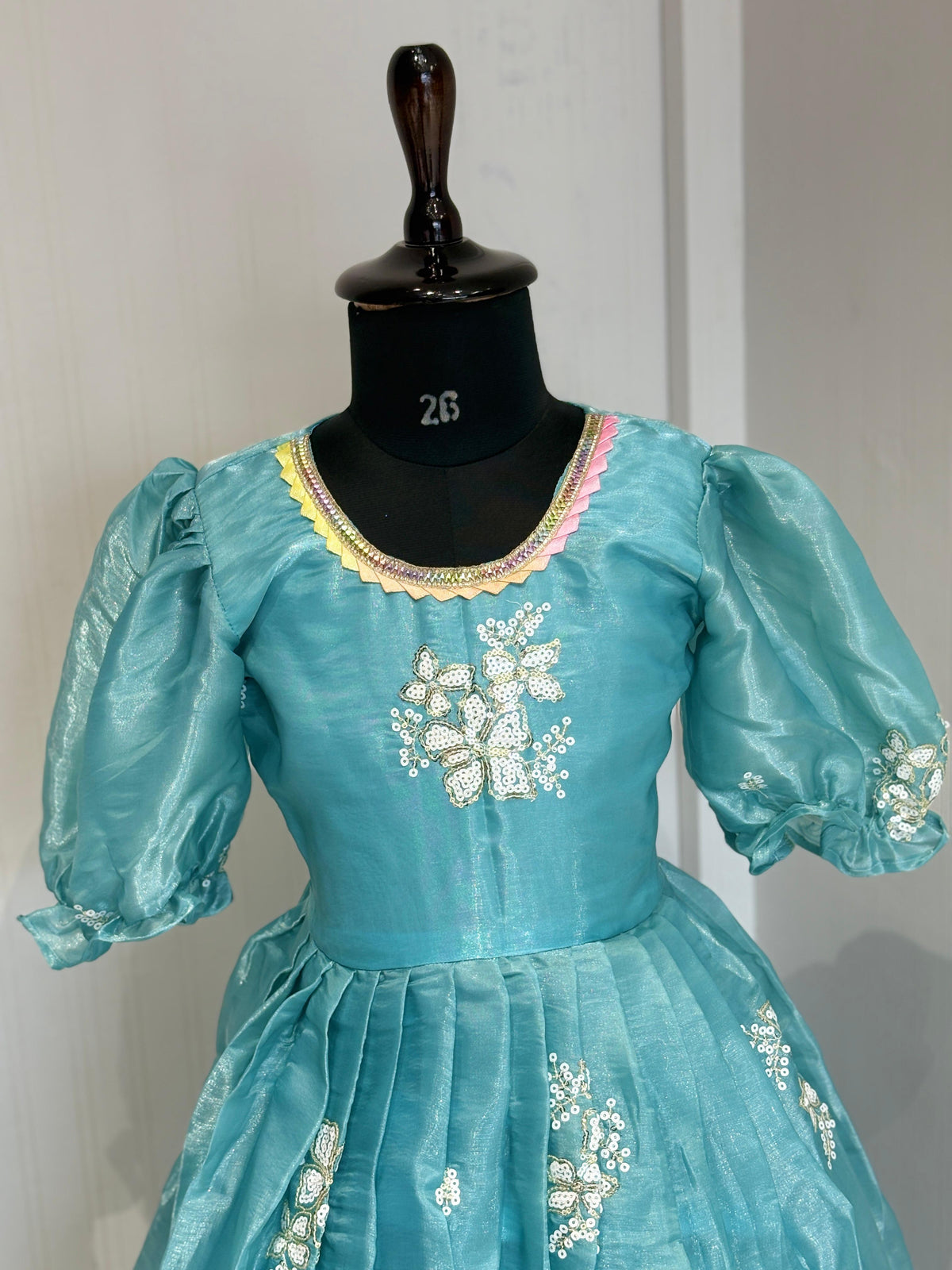 Kids Designer Gown – Kesar Collection | Sequence Butta Work | Festive & Party Wear