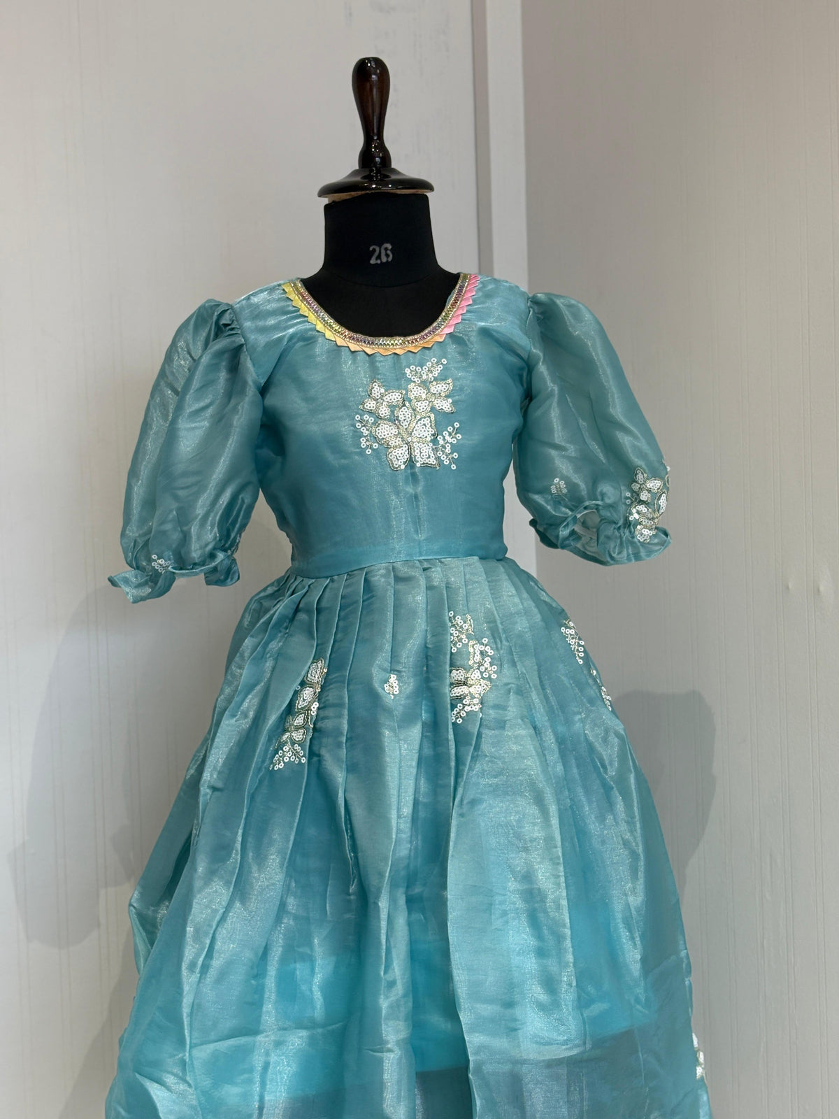 Kids Designer Gown – Kesar Collection | Sequence Butta Work | Festive & Party Wear