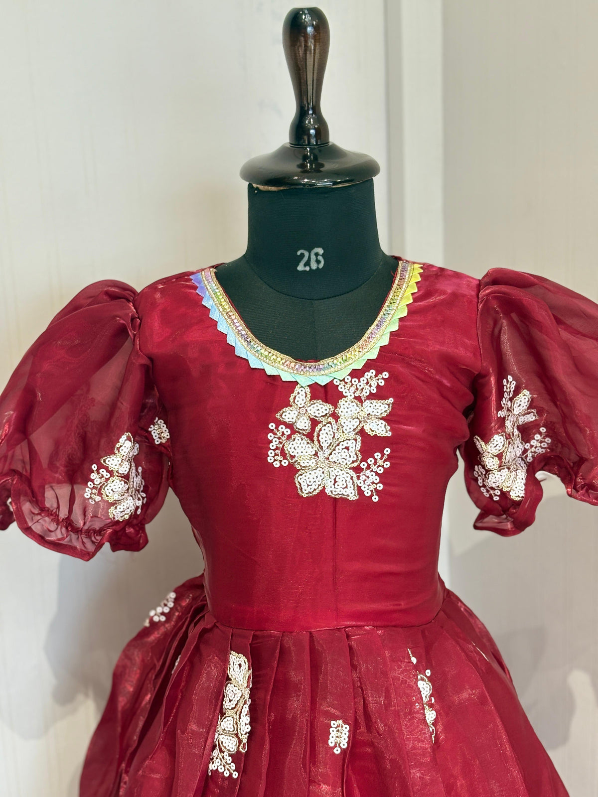 Kids Designer Gown – Kesar Collection | Sequence Butta Work | Festive & Party Wear
