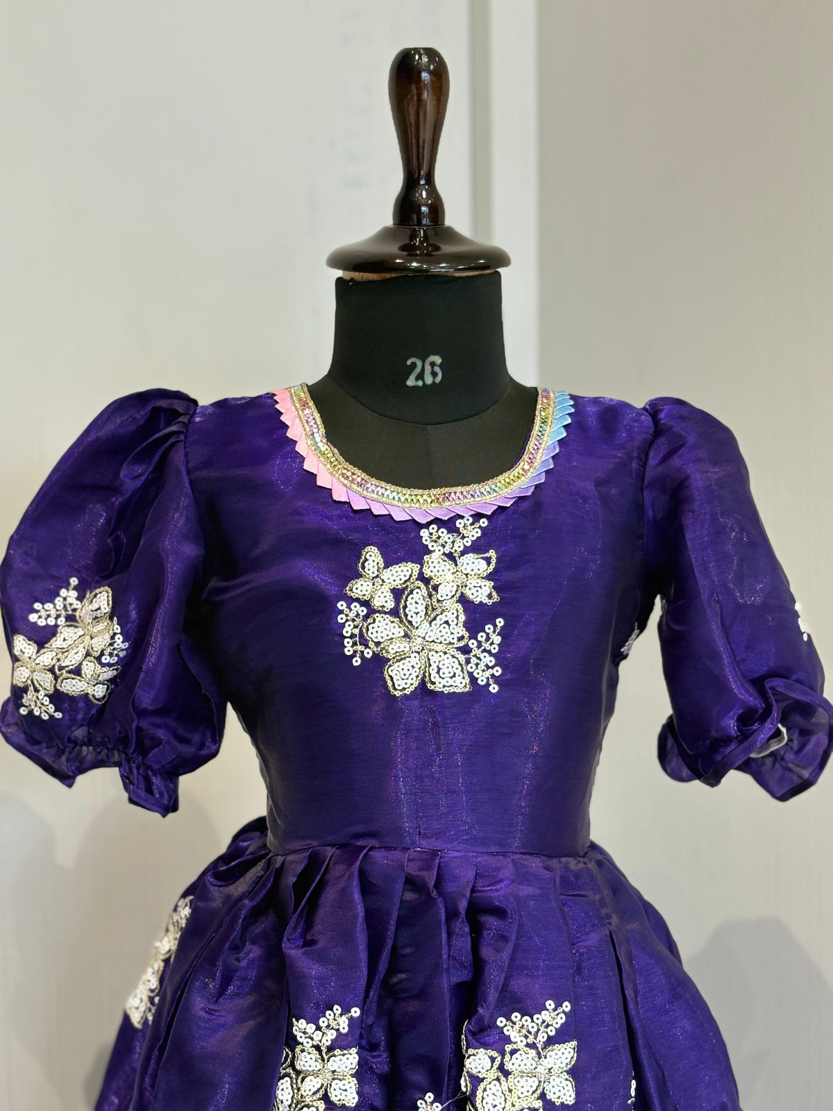 Kids Designer Gown – Kesar Collection | Sequence Butta Work | Festive & Party Wear