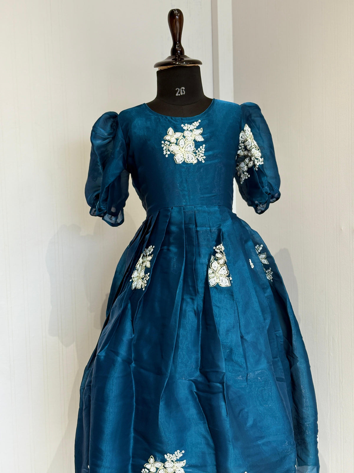 Kids Designer Gown – Kesar Collection | Sequence Butta Work | Festive & Party Wear