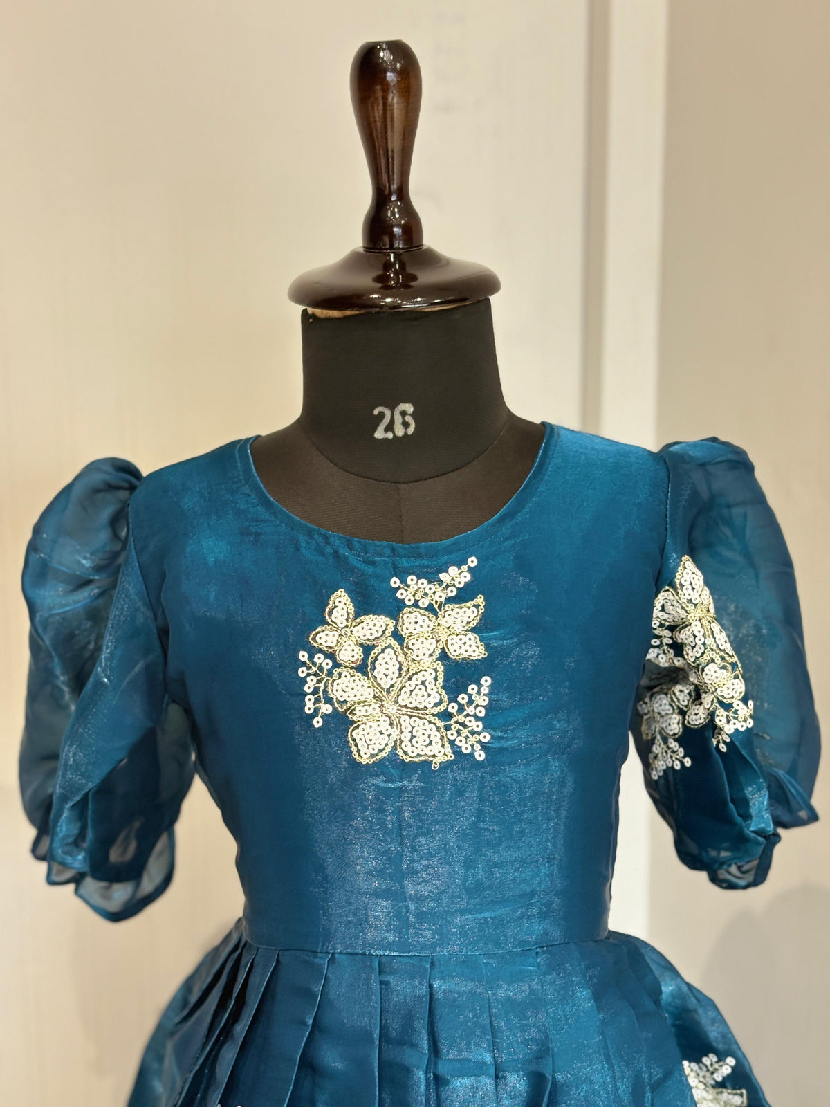 Kids Designer Gown – Kesar Collection | Sequence Butta Work | Festive & Party Wear