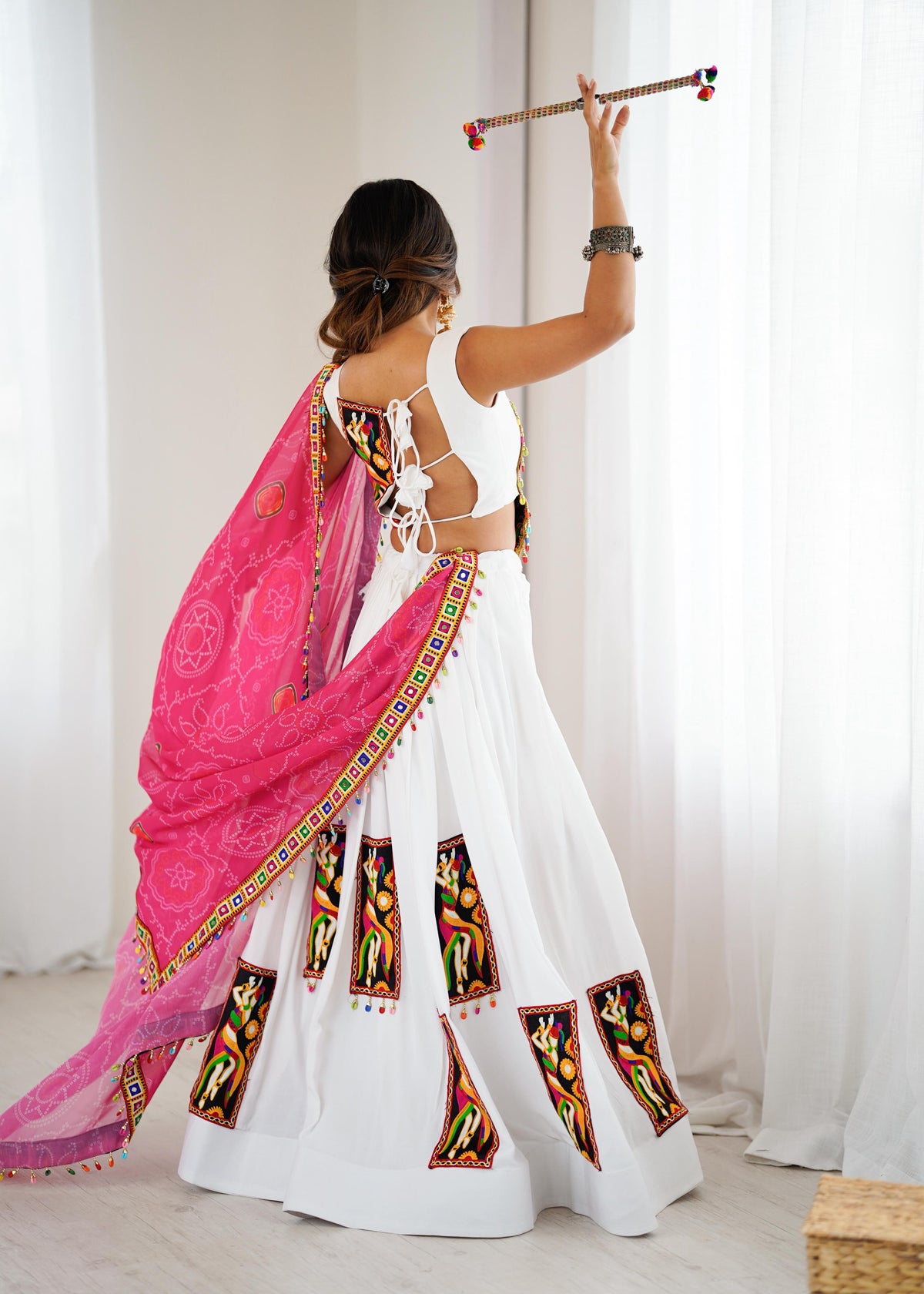 Heavy Rayon Gamthi Work Lehenga Choli with Faux Georgette Dupatta | Full Stitched Ready to Wear