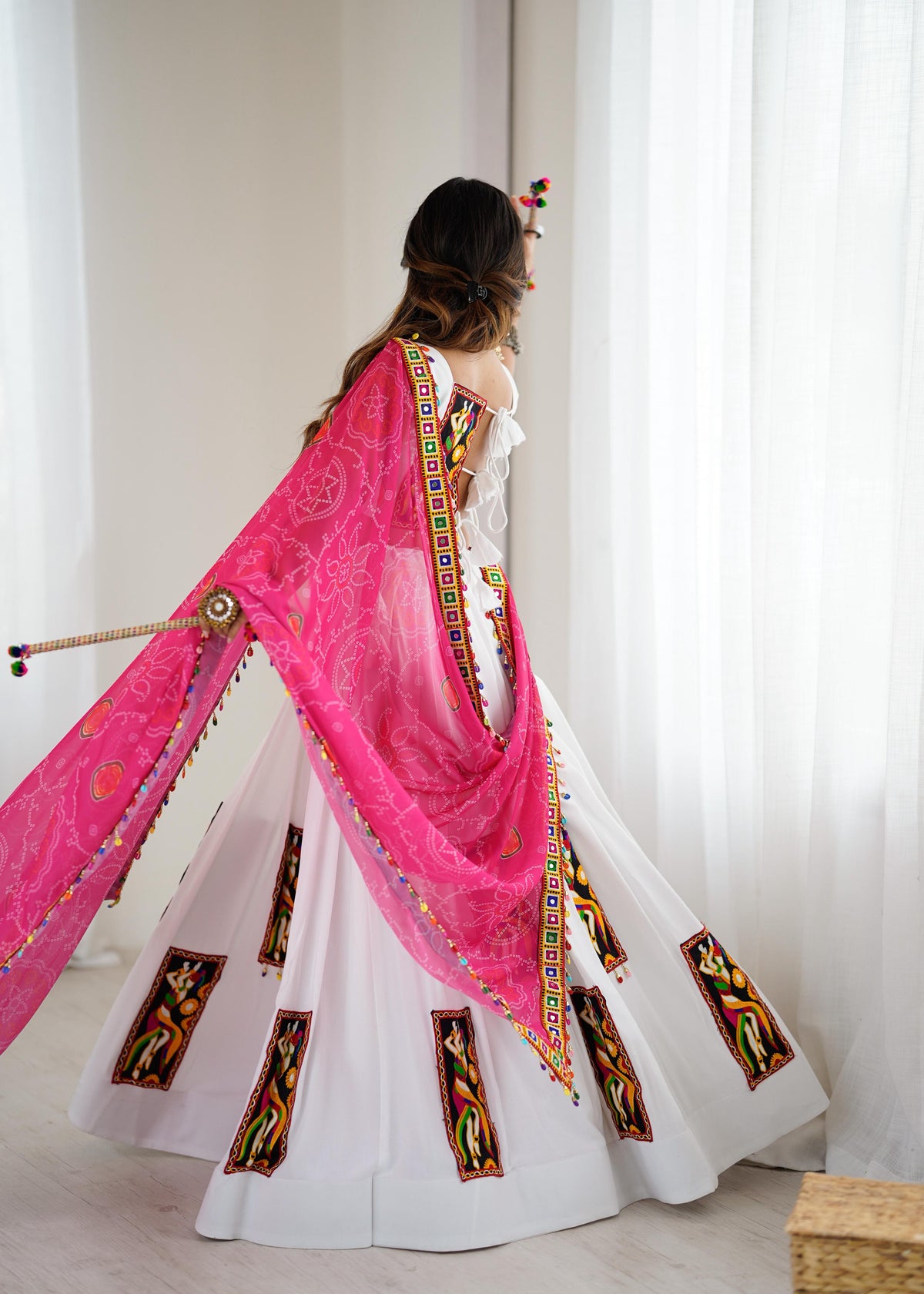Heavy Rayon Gamthi Work Lehenga Choli with Faux Georgette Dupatta | Full Stitched Ready to Wear