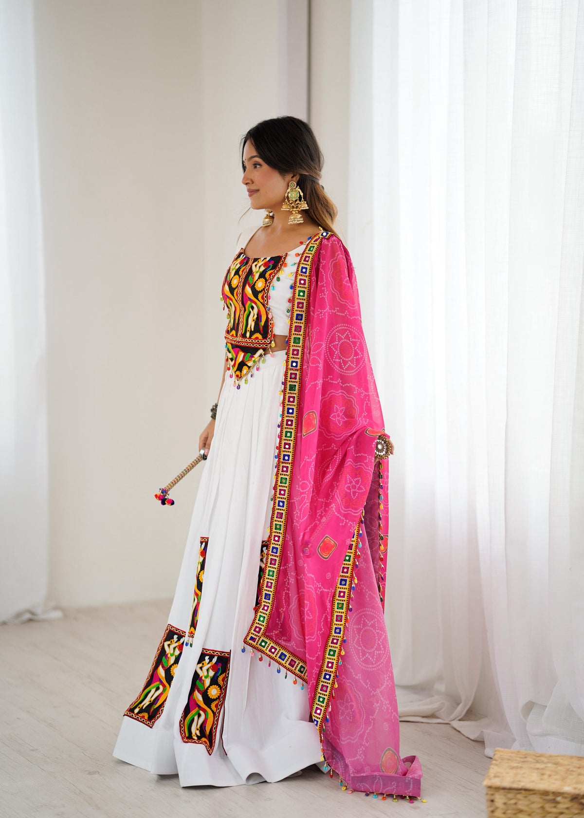 Heavy Rayon Gamthi Work Lehenga Choli with Faux Georgette Dupatta | Full Stitched Ready to Wear