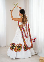 Heavy Rayon Gamthi Thread & Real Mirror Work Lehenga Choli with Faux Georgette Dupatta | Ready to Wear