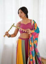 Heavy Rayon Gamthi Thread & Real Mirror Work Lehenga Choli with Digital Print Dupatta | Ready to Wear