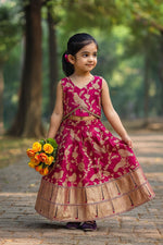 Kids Dola Silk Zari Work Lehenga Choli – Sparrow Collection | Festive & Wedding Wear