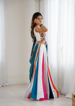Heavy Rayon Plain Lehenga with Gamthi, Mirror & Kodi Work Blouse and Digital Print Dupatta | Ready to Wear