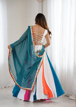 Heavy Rayon Plain Lehenga with Gamthi, Mirror & Kodi Work Blouse and Digital Print Dupatta | Ready to Wear