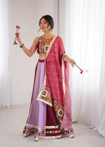 Gamthi Mirror Work Heavy Rayon Lehenga with Tassel Blouse & Digital Print Dupatta