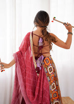 Gamthi Mirror Work Heavy Rayon Lehenga with Tassel Blouse & Digital Print Dupatta