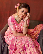 Soft Lichi Silk Saree with Rich Pallu & Jacquard Work – Contrast Blouse | Premium Quality