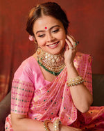 Soft Lichi Silk Saree with Rich Pallu & Jacquard Work – Contrast Blouse | Premium Quality