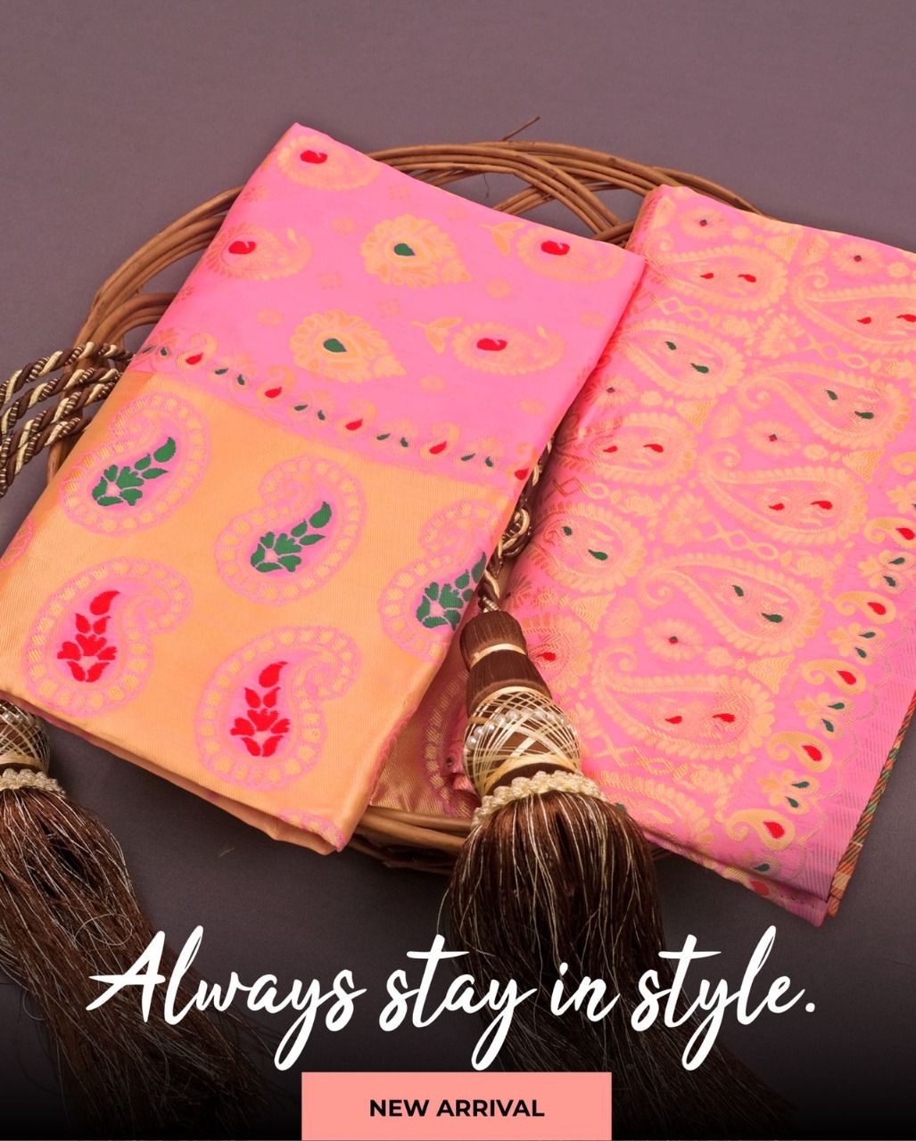 Soft Lichi Silk Saree with Rich Pallu & Jacquard Work – Contrast Blouse | Premium Quality