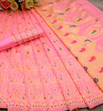 Soft Lichi Silk Saree with Rich Pallu & Jacquard Work – Contrast Blouse | Premium Quality