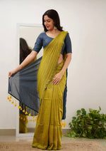 Mal Cotton Saree with Contrast Blouse & Pallu | Beautiful Latkans | Premium Quality