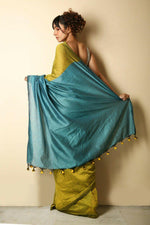 Mal Cotton Saree with Contrast Blouse & Pallu | Beautiful Latkans | Premium Quality