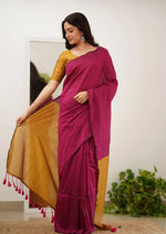 Mal Cotton Saree with Contrast Blouse & Pallu | Beautiful Latkans | Premium Quality