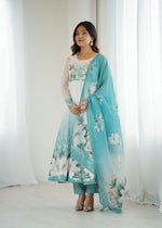 Premium Organza Silk Anarkali with Dupatta & Pant