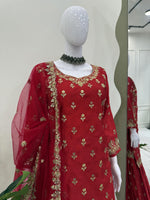Graceful Chinon Silk 3-Piece Sharara Set with Sequence Work image 5