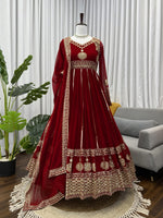 Designer Foux Georgette Anarkali 3-Piece Set with Sequins Work image 6