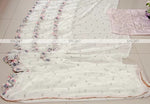 Elegant Maheshwari Georgette Saree with Zari Butta, Ruffles & Mirror Work image 3