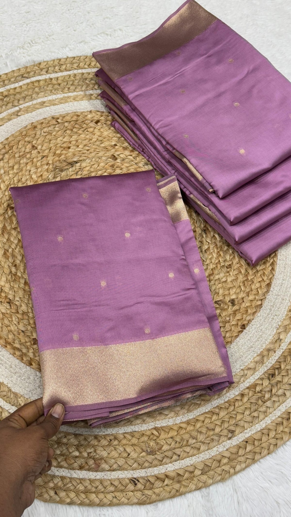 Soft Premium Katan Silk Saree with Zari Rich Pallu & Tissue Pattern Blouse image 9