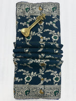 Soft Dolla Viscose Silk Saree with Zari & Meenakari Weaving - Dark Teal image