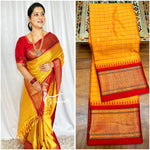 Cotton Checks Minakari Soft Silk Paithani Saree with Contrast Blouse & Tassel Pallu image 2