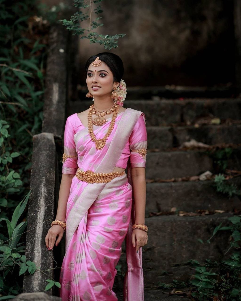 Soft Lichi Silk Saree with Silver Work & Heavy Jacquard Border image 0
