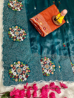 Maya Sarees – Premium Paper Crush Silk with Multi-Thread & Sequence Embroidery image 4