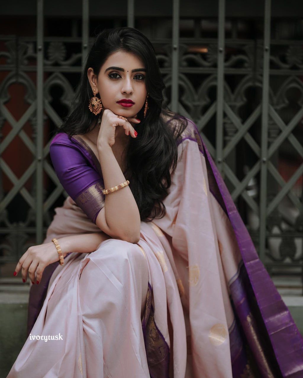 Elegant Soft Lichi Silk Saree with Jacquard Border image 0