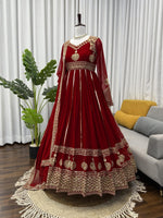 Designer Foux Georgette Anarkali 3-Piece Set with Sequins Work image 5