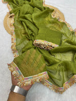 MANALI-Designer Candy Crush Siffon Silk Saree with Elegant Lace Work image 7
