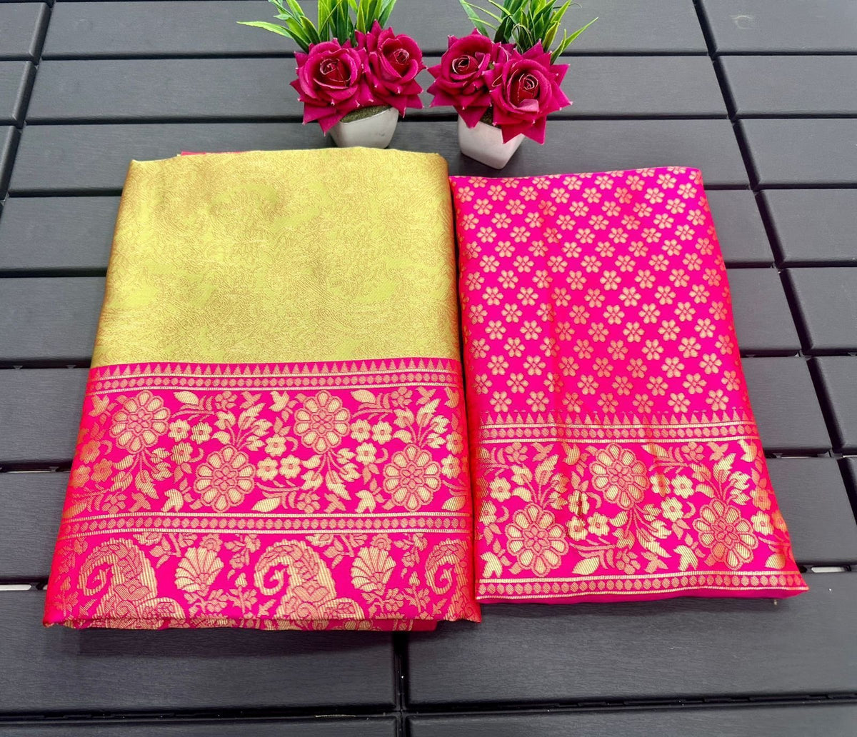 Handwoven Pure Mercerised Soft Silk Saree with Manipuri Pattern Threadwork image 2