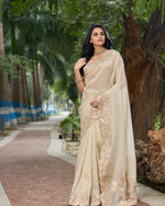 Sindhur Pure Bright Organza Silk Saree with 3mm Sequins Work & Designer Arco Border image 2