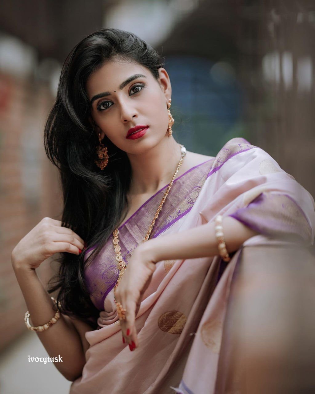 Elegant Soft Lichi Silk Saree with Jacquard Border image 2