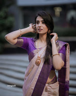 Elegant Soft Lichi Silk Saree with Jacquard Border image 4