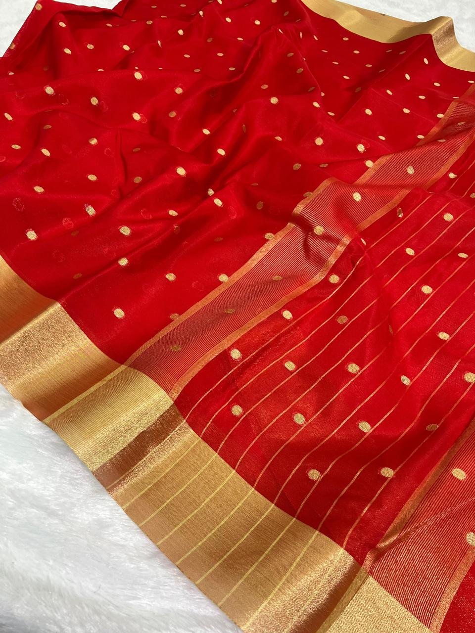 Soft Premium Katan Silk Saree with Zari Rich Pallu & Tissue Pattern Blouse image 2