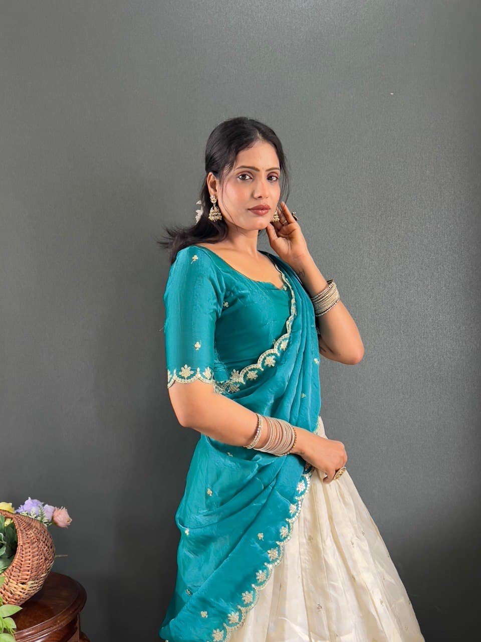 Kalini Designer Lehenga Set | Heavy Embroidery Tissue Silk Lehenga with Fendy Choli & Dupatta image 21