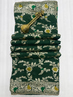 Soft Dolla Viscose Silk Saree with Zari & Meenakari Weaving - Bottle Green image