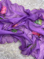 Nice Sarees – Pure Soft Tabby Orgenza with Digital Print & Khatli Work image 5