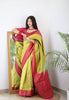Handwoven Pure Mercerised Soft Silk Saree with Manipuri Pattern Threadwork