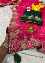 Exclusive Pure Georgette C*C Saree with Gotapatti Codding & Peacock Pallu Design image 0