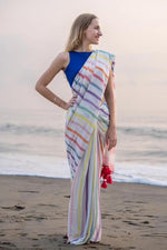 Plain Linen Saree with Digital Print & Fumka Latkan | With Bangaloiry Satin Blouse image 7