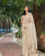 Sindhur Pure Bright Organza Silk Saree with 3mm Sequins Work & Designer Arco Border image 6