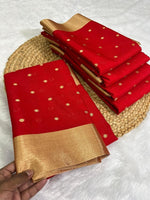 Soft Premium Katan Silk Saree with Zari Rich Pallu & Tissue Pattern Blouse image 6